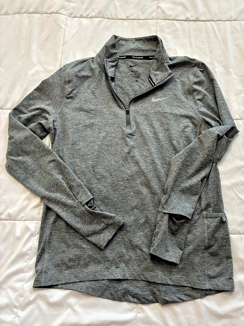 Nike Dri-FIT Element Running Pullover Men's Gray Half-Zip Size Small
